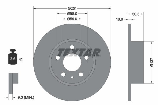 TEXTAR 92046903 Brake disc
