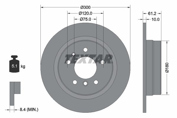 TEXTAR 92042303 Brake disc