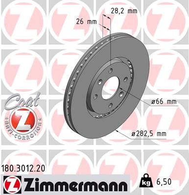 ZIMMERMANN 180.3012.20 Brake disc