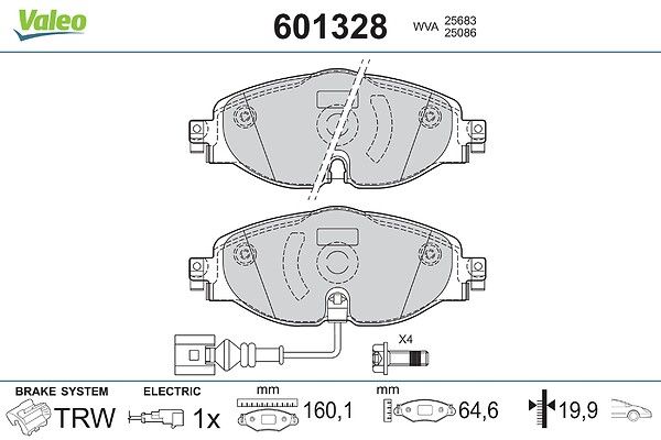 VALEO 601328 Brake pad set, disc brake