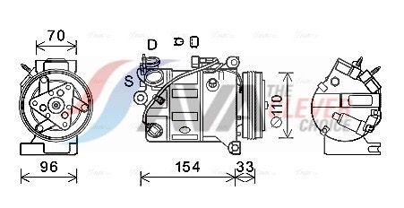 AVA CLEVER CHOICE VOK183 Compressor, air conditioning