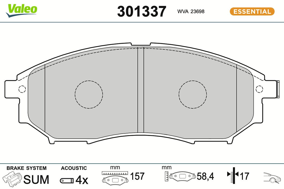 VALEO 301337 Brake pad set, disc brake