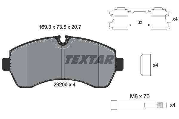 TEXTAR 2920002 Brake pad set, disc brake