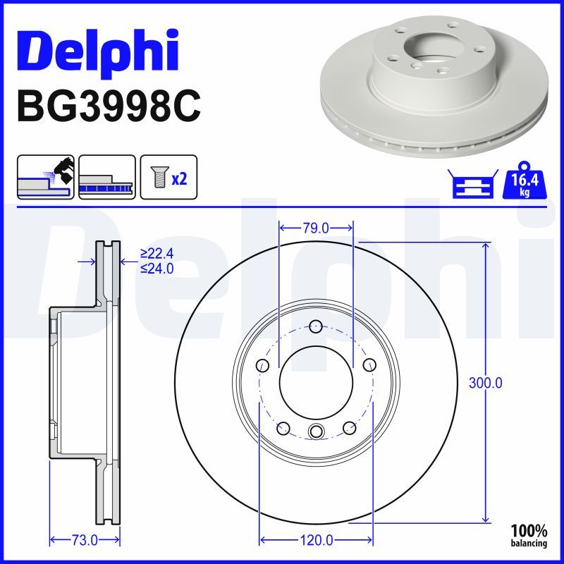 DELPHI BG3998C Brake disc
