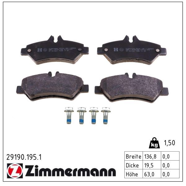 ZIMMERMANN 29190.195.1 Brake pad set, disc brake