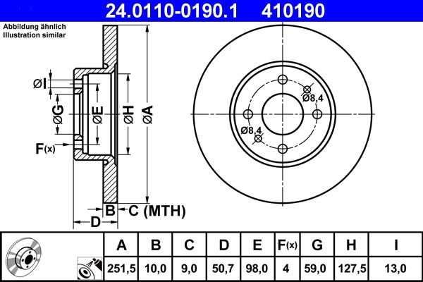 ATE 24.0110-0190.1 Brake disc