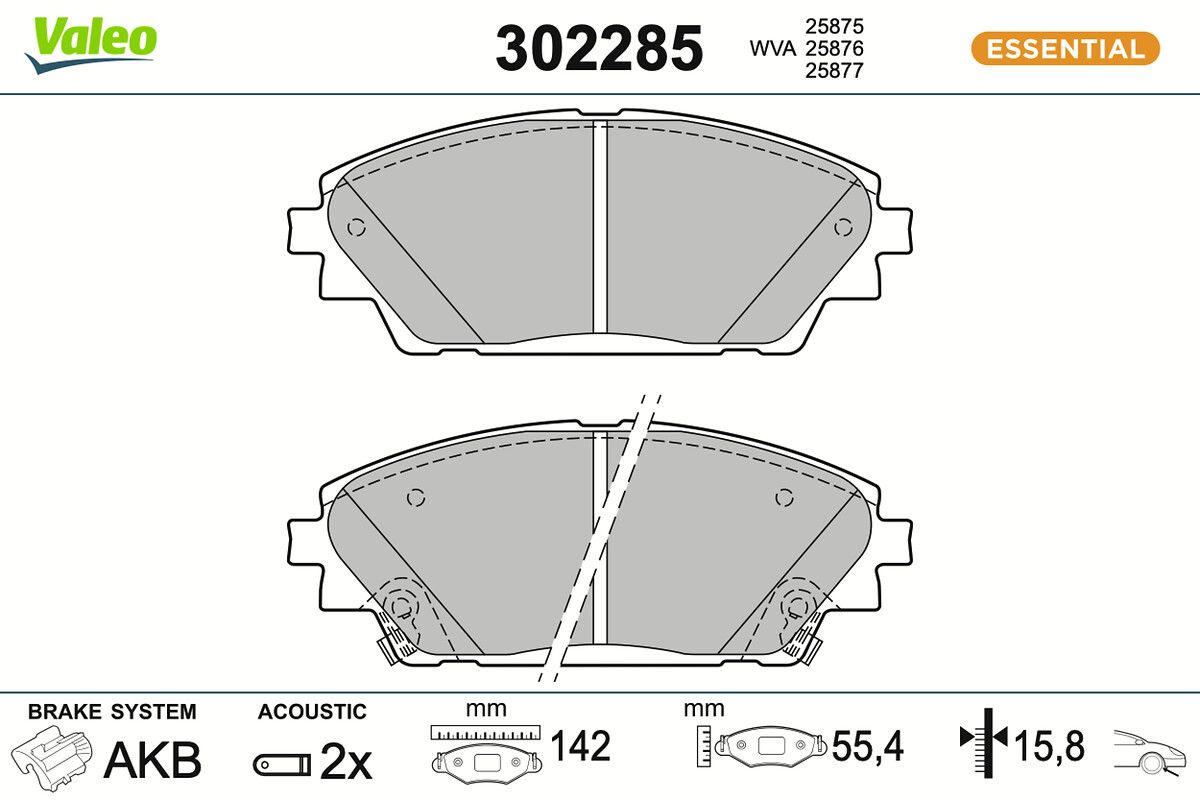 VALEO 302285 Brake pad set, disc brake