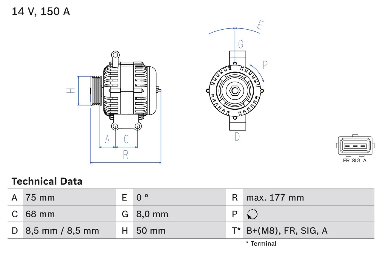 BOSCH 0 986 082 590 Alternator