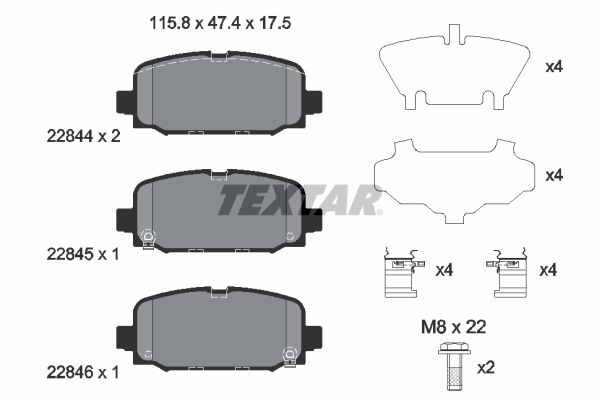 TEXTAR 2284401 Brake pad set, disc brake
