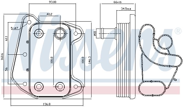Oil Cooler, engine oil-5