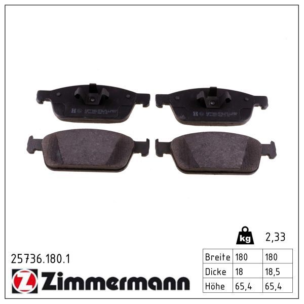 ZIMMERMANN 25736.180.1 Brake pad set, disc brake