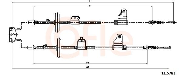 COFLE 92.11.5783 Cable pull, parking brake