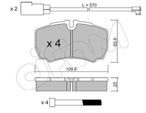 CIFAM 822-604-2K Brake pad set, disc brake