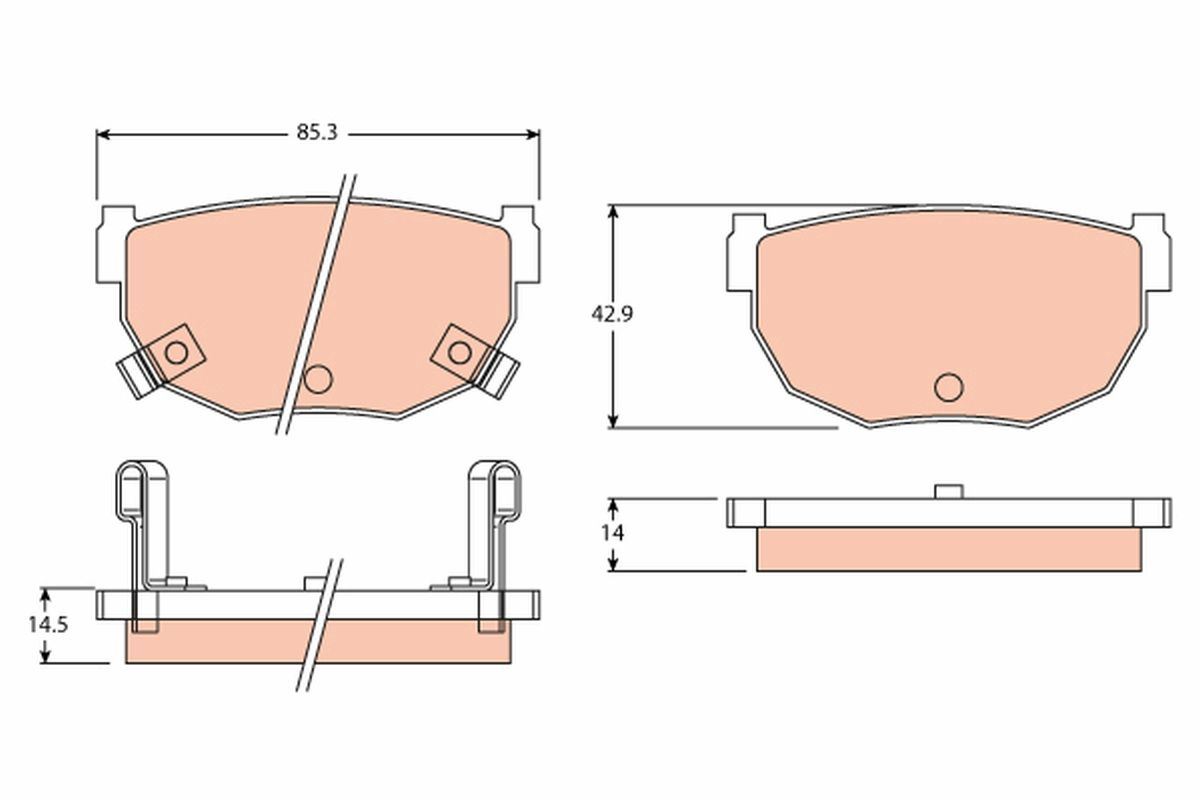 TRW GDB3052 Brake pad set, disc brake