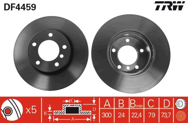 TRW DF4459 Brake disc