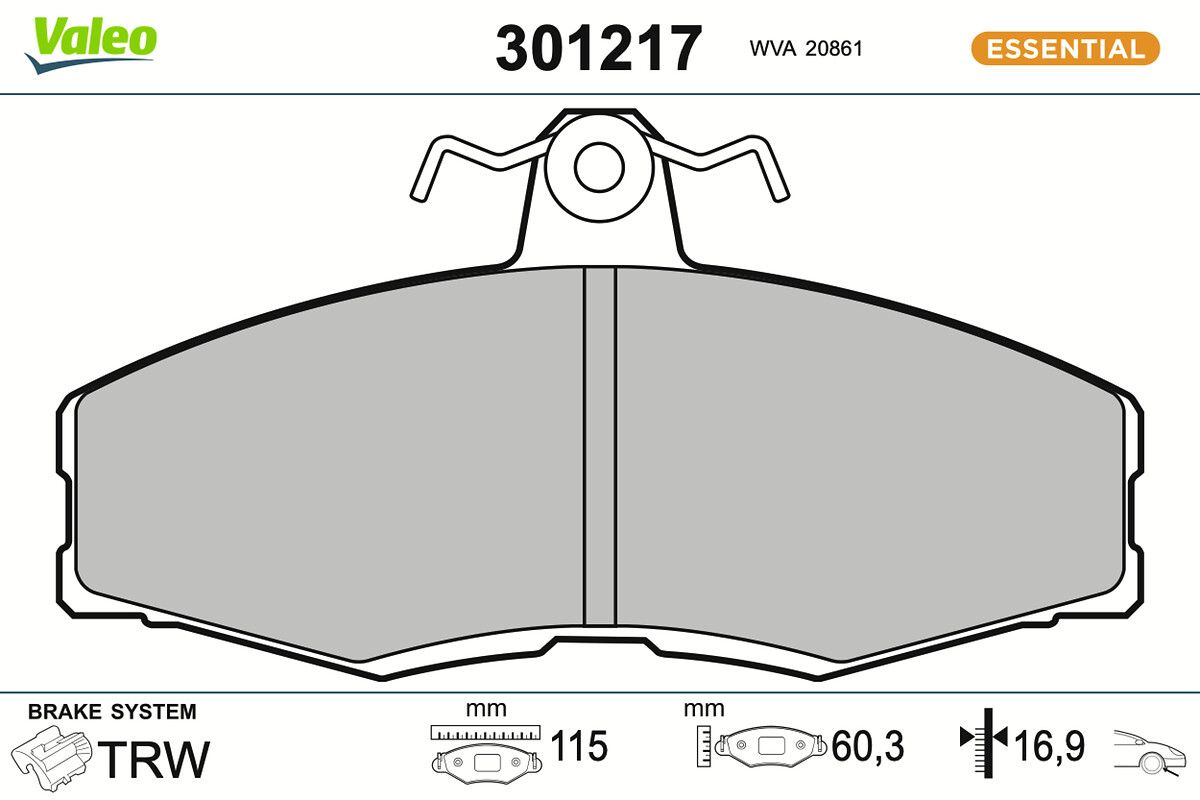 VALEO 301217 Brake pad set, disc brake