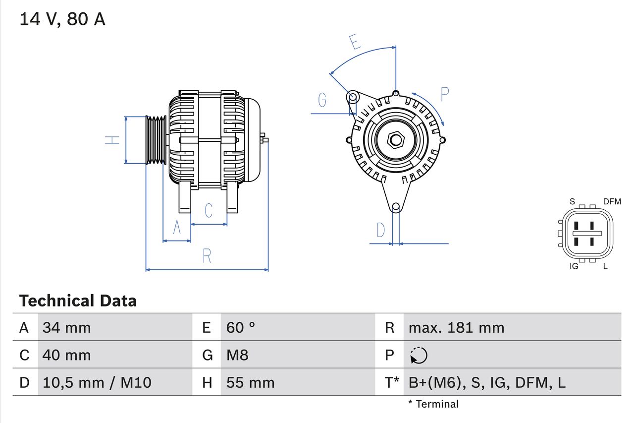 BOSCH 0 986 042 660 Alternator