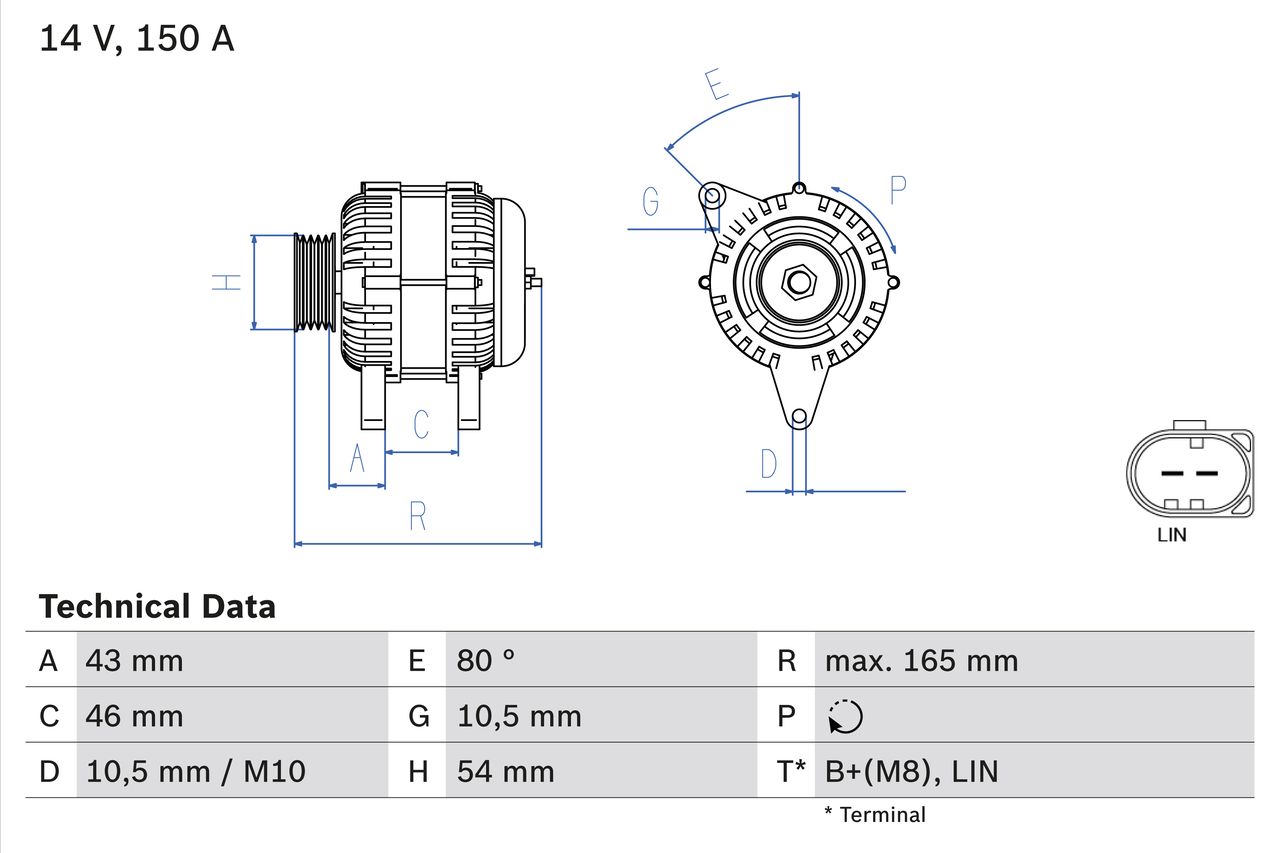 BOSCH 0 986 081 400 Alternator