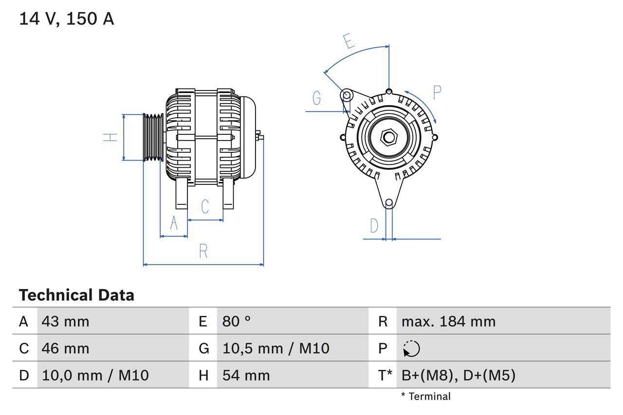 BOSCH 0 986 044 400 Alternator