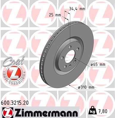ZIMMERMANN 600.3215.20 Brake disc