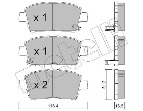 METELLI 22-0423-0 Brake pad set, disc brake