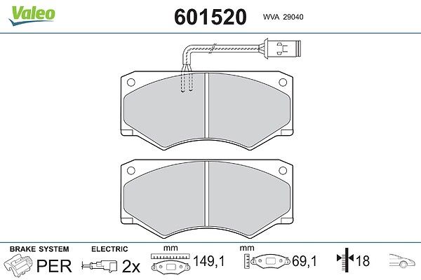 VALEO 601520 Brake pad set, disc brake