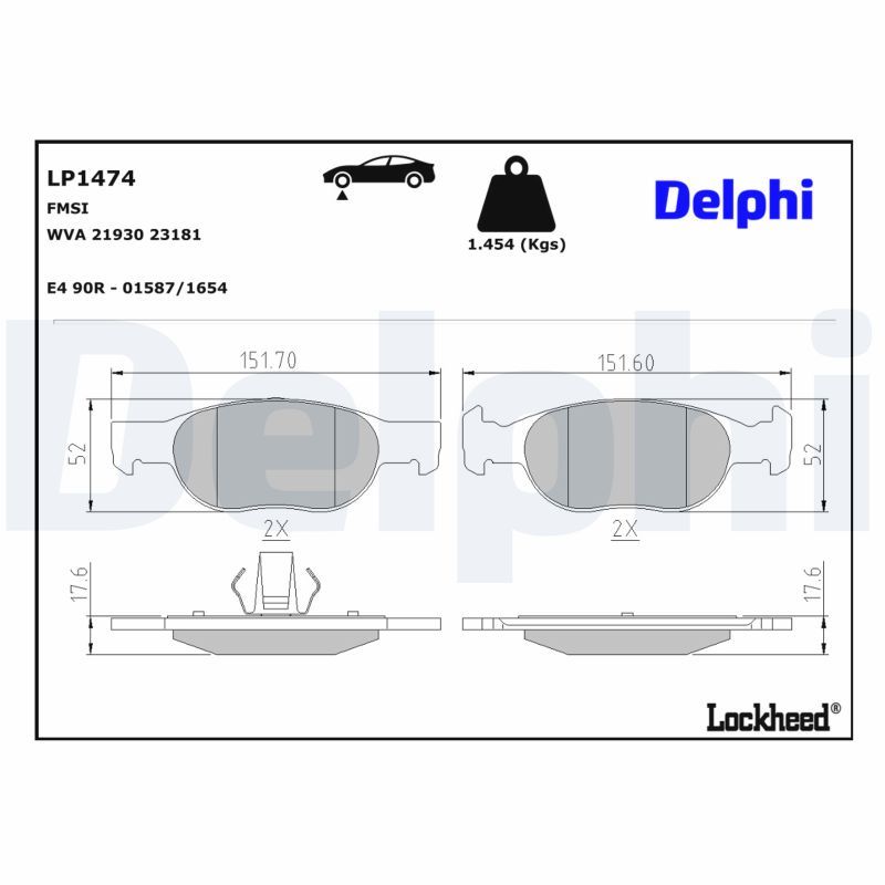 DELPHI LP1474 Brake pad set, disc brake