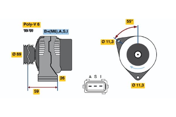 BOSCH 0 986 044 691 Alternator