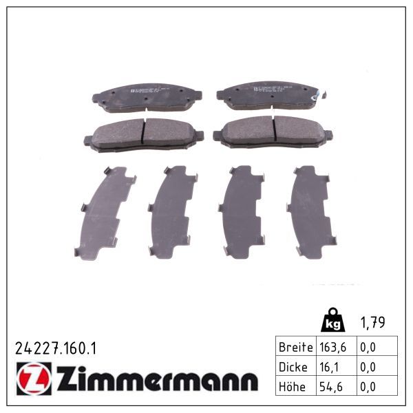 ZIMMERMANN 24227.160.1 Brake pad set, disc brake
