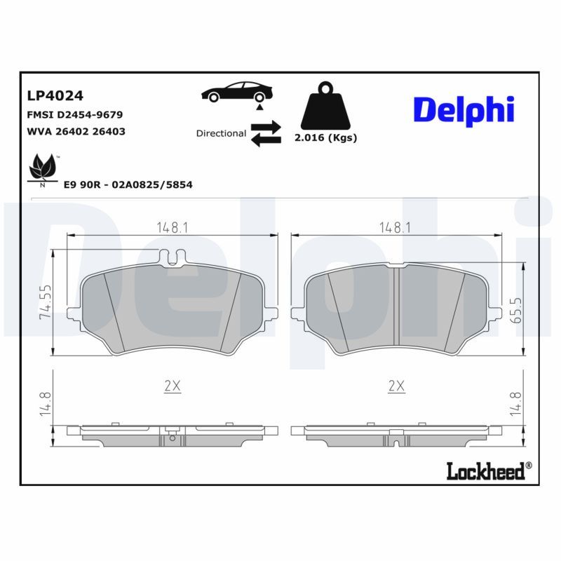 DELPHI LP4024 Brake pad set, disc brake