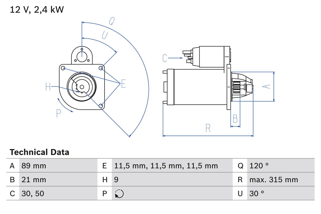 BOSCH 0 986 011 020 Starter