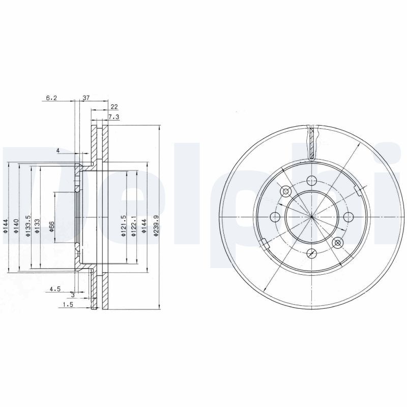 DELPHI BG2290 Brake disc