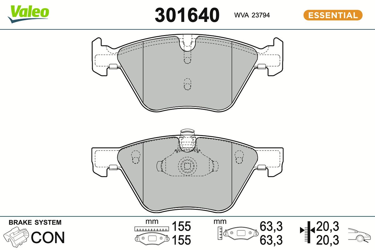 VALEO 301640 Brake pad set, disc brake