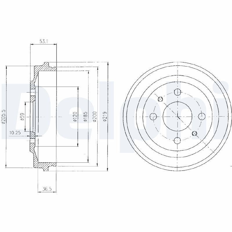 DELPHI BF136 Brake drum