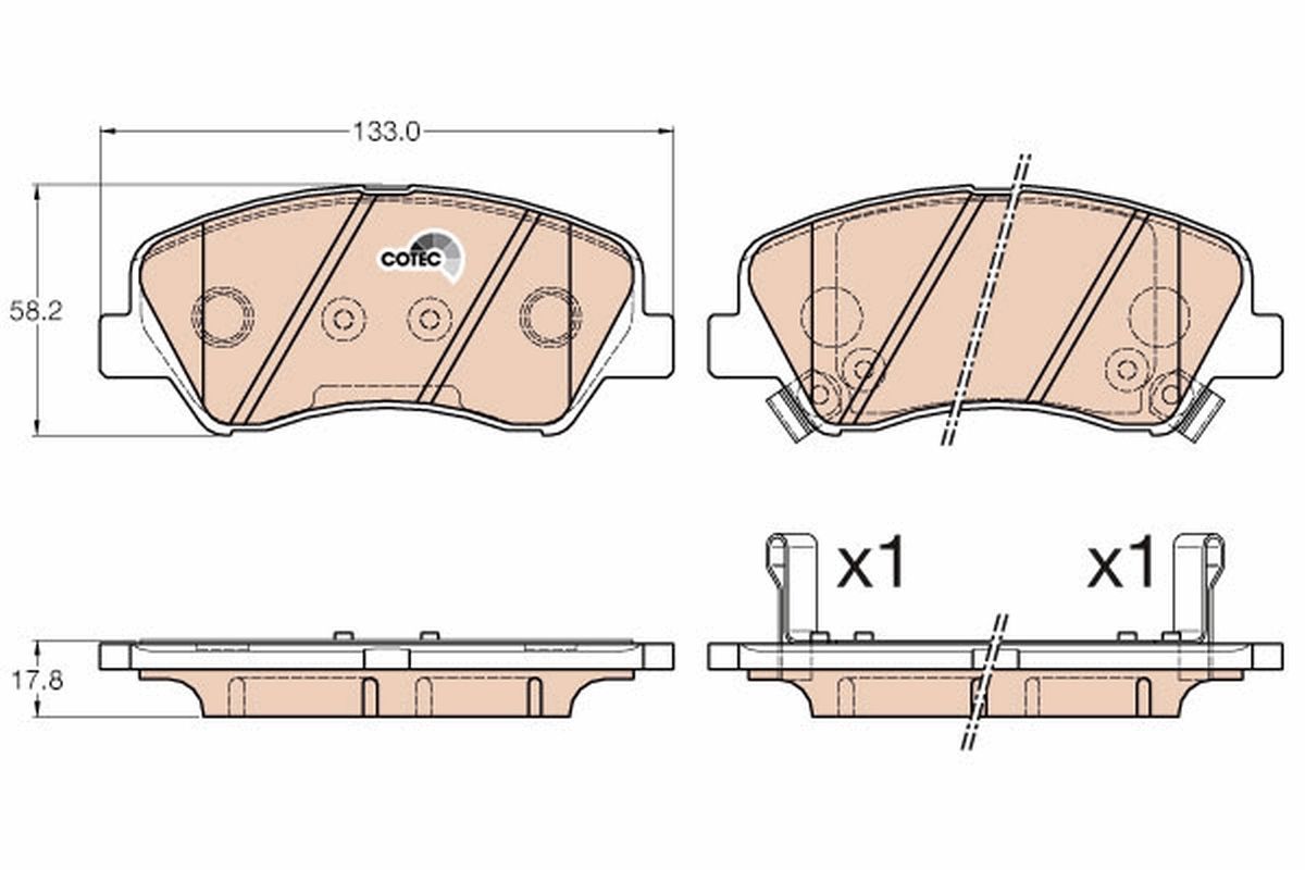 TRW GDB3548 Brake pad set, disc brake