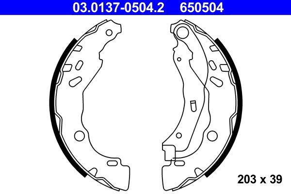 ATE 03.0137-0504.2 Brake shoe set