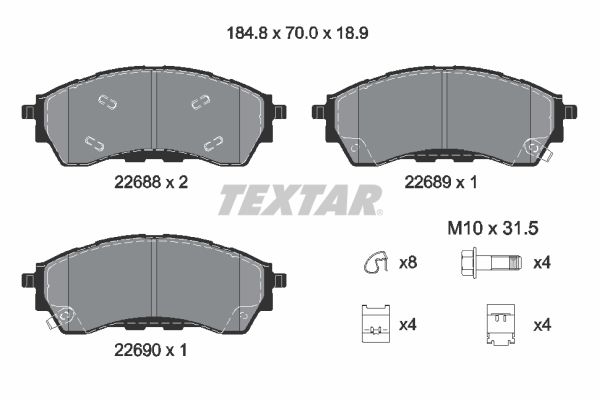 TEXTAR 2268801 Brake pad set, disc brake