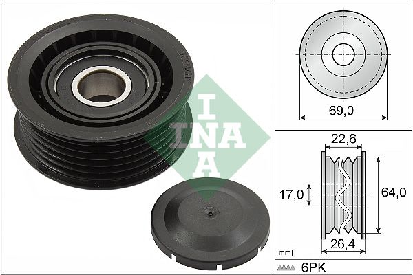 SCHAEFFLER INA 532 0160 10 Deflection/guide pulley, v-ribbed belt