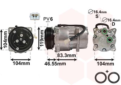 VAN WEZEL 0900K161 Compressor, air conditioning
