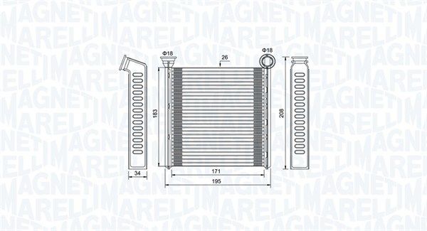 MAGNETI MARELLI 350218448000 Heat exchanger, interior heating