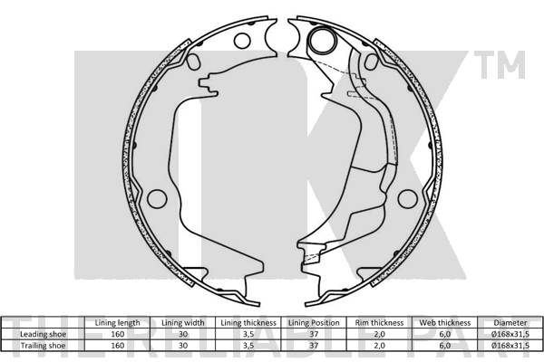 Brake Shoe Set, parking brake-1