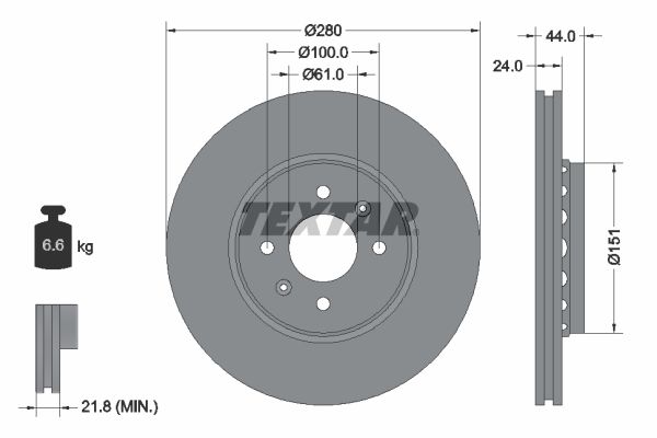TEXTAR 92254603 Brake disc