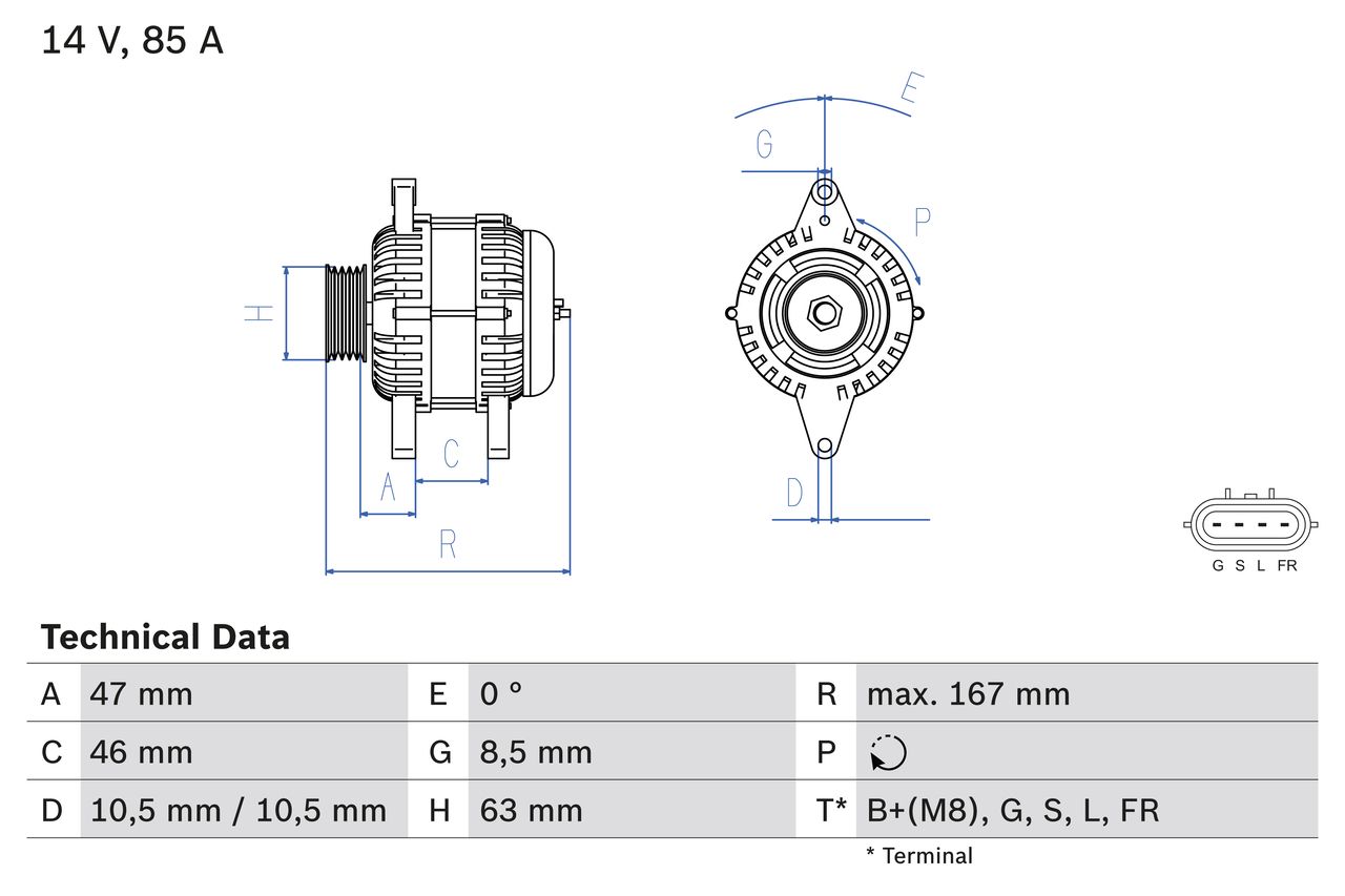 BOSCH 0 986 080 480 Alternator