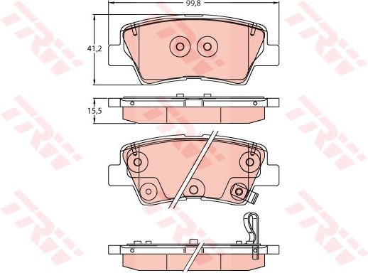 TRW GDB2242 Brake pad set, disc brake