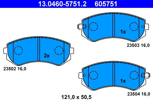 ATE 13.0460-5751.2 Brake pad set, disc brake