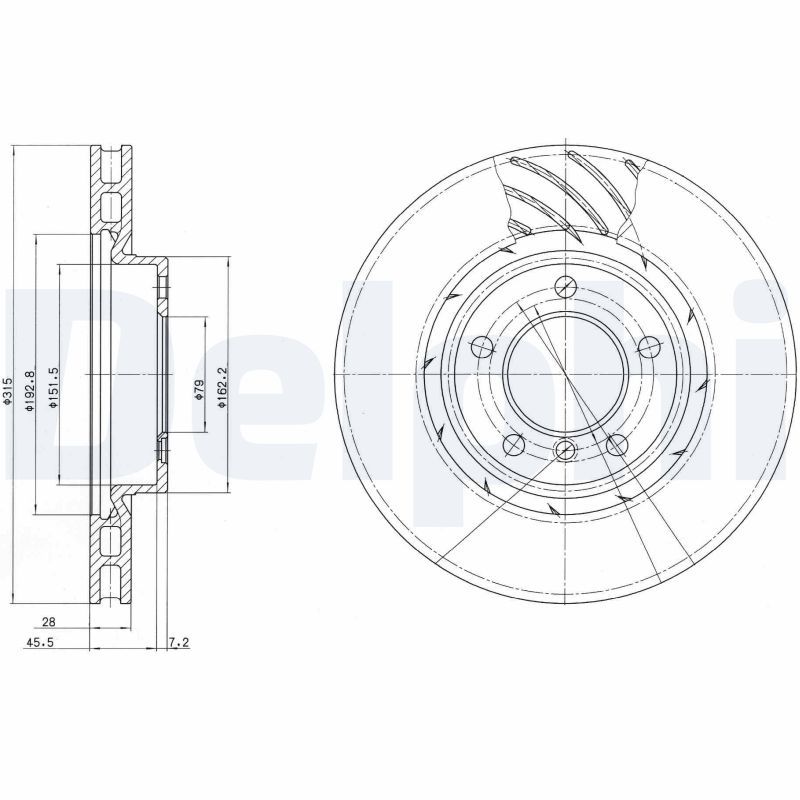 DELPHI BG3215 Brake disc