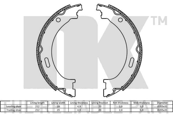 Brake Shoe Set, parking brake-1