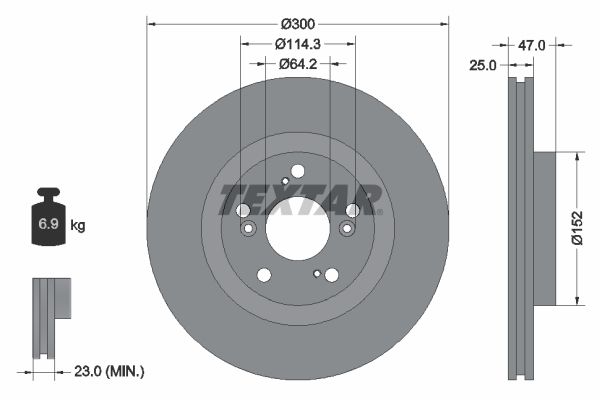TEXTAR 92125000 Brake disc