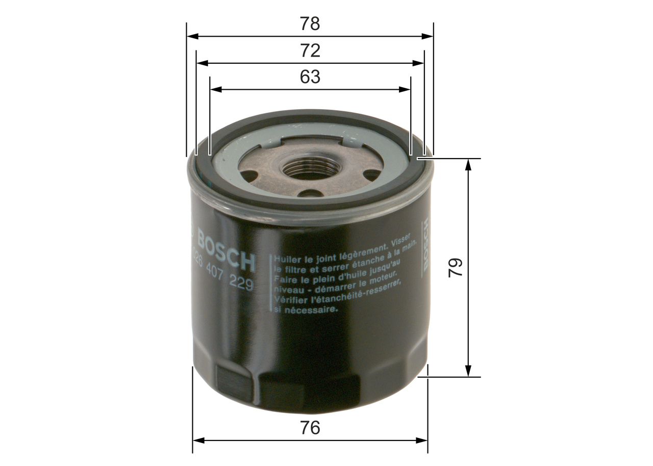 BOSCH F 026 407 229 Oil filter
