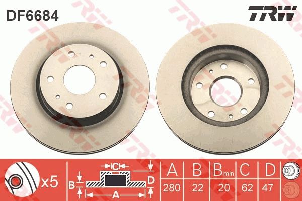 TRW DF6684 Brake disc